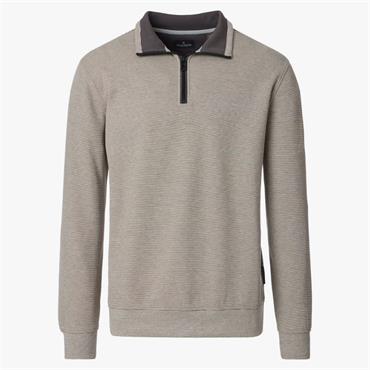 CASA MODA 1/2 ZIP SWEATSHIRT - BEIGE