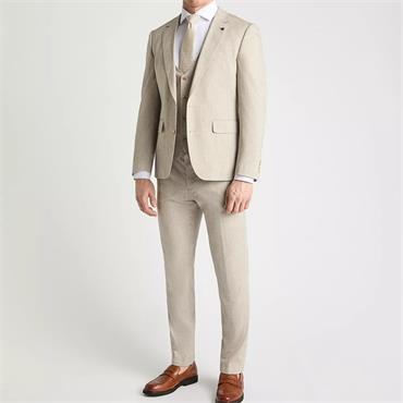 REMUS UOMO MATTEO LINEN MIX SUIT - STONE