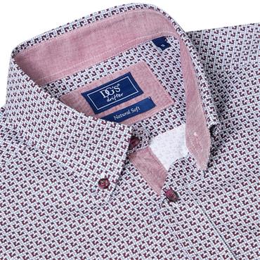 DG'S DRIFTER IVANO PRINT SHIRT - BURGUNDY