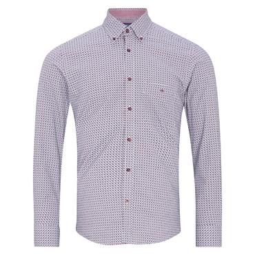 DG'S DRIFTER IVANO PRINT SHIRT - BURGUNDY