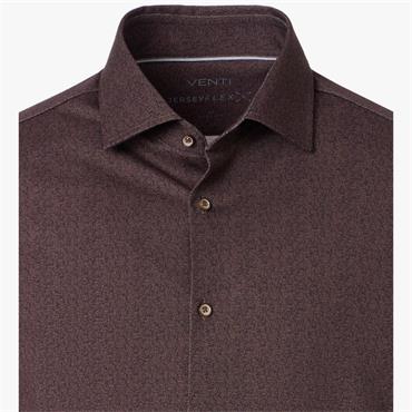 VENTI JERSEY FLEX KENT CITY SHIRT - BROWN