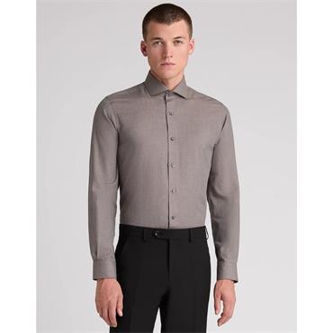 REMUS UOMO FRANK TAPERED SHIRT - BROWN