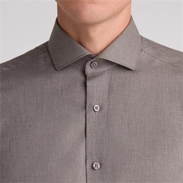 REMUS UOMO FRANK TAPERED SHIRT - BROWN