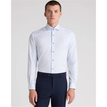REMUS UOMO FRANK PRINT TAPERED SHIRT - BLUE
