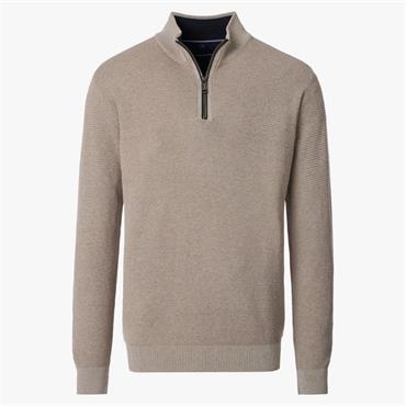 CASA MODA 1/2 ZIP SWEATER - BEIGE