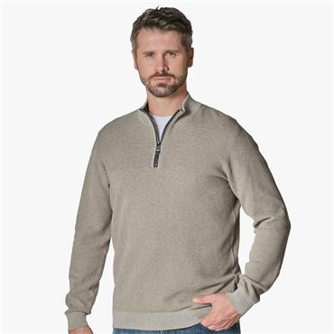 CASA MODA 1/2 ZIP SWEATER - BEIGE