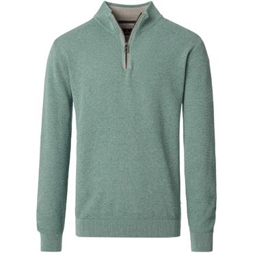 CASA MODA 1/2 ZIP SWEATER - GREEN