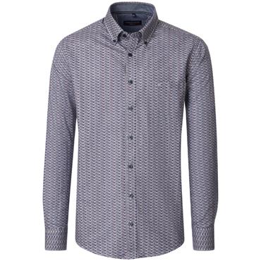 CASA MODA B.D. HEX PRINT SHIRT - RED