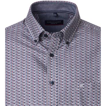 CASA MODA B.D. HEX PRINT SHIRT - RED