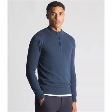 REMUS UOMO 1/2 ZIP SWEATER - NAVY