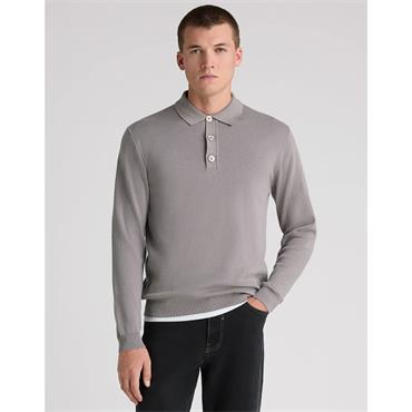REMUS UOMO LS POLO SWEATER - GREY