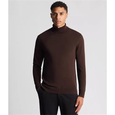 REMUS UOMO ROLL NECK SWEATER - BURGUNDY