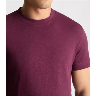 REMUS UOMO JERSEY SLUB T-SHIRT - BURGUNDY