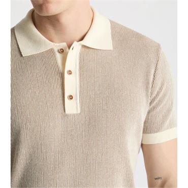 REMUS UOMO KNIT POLO SHIRT - BEIGE
