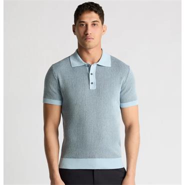 REMUS UOMO KNIT POLO SHIRT - BLUE