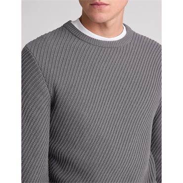 REMUS UOMO DIAGONAL DESIGN SWEATER - GREY