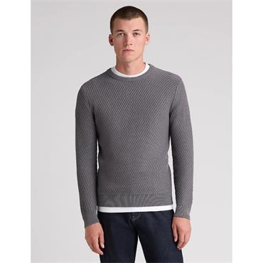 REMUS UOMO DIAGONAL DESIGN SWEATER - GREY