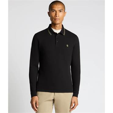 REMUS UOMO LS POLO SHIRT - BLACK
