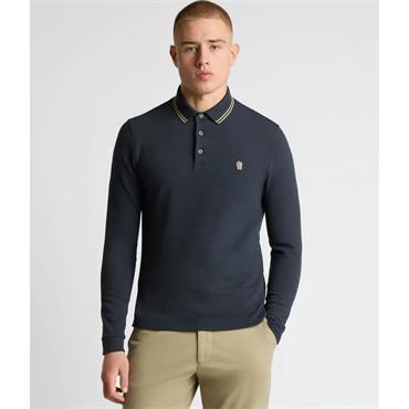 REMUS UOMO LS POLO SHIRT - BLUE