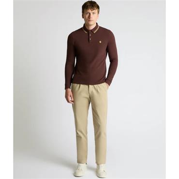 REMUS UOMO LS POLO SHIRT - BURGUNDY