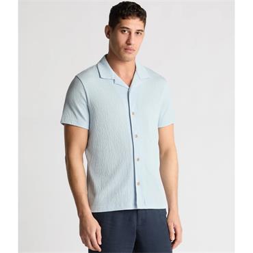 REMUS UOMO CUBAN SHORT SLEEVE SHIRT - BLUE