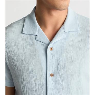 REMUS UOMO CUBAN SHORT SLEEVE SHIRT - BLUE