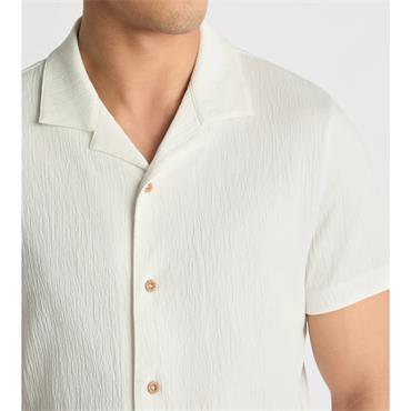 REMUS UOMO CUBAN SHORT SLEEVE SHIRT - WHITE