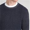 REMUS UOMO TWO-TONE KNIT SWEATER - NAVY