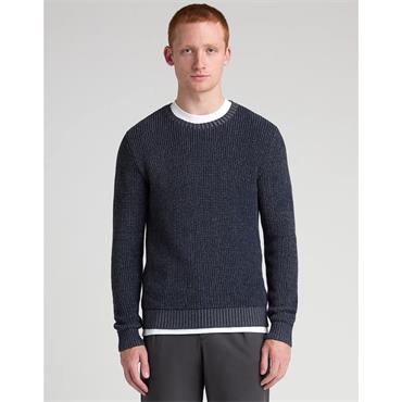 REMUS UOMO TWO-TONE KNIT SWEATER - NAVY