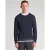 REMUS UOMO TWO-TONE KNIT SWEATER - NAVY
