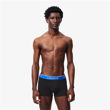 LACOSTE 3-PACK STRETCH COTTON TRUNKS - BLUE