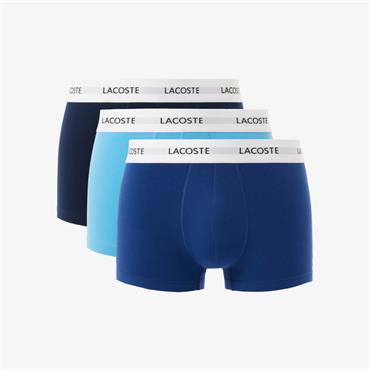 LACOSTE 3-PACK STRETCH COTTON TRUNKS - NAVY