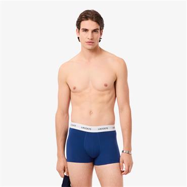 LACOSTE 3-PACK STRETCH COTTON TRUNKS - NAVY
