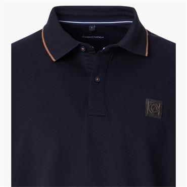CASA MODA TIPPED POLO SHIRT - NAVY