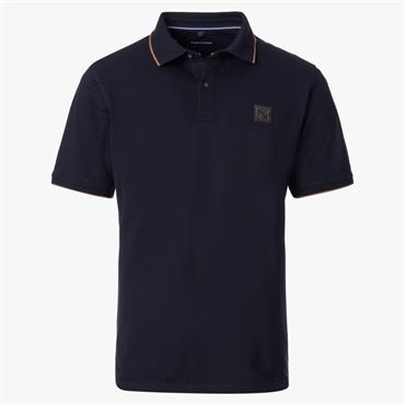 CASA MODA TIPPED POLO SHIRT - NAVY