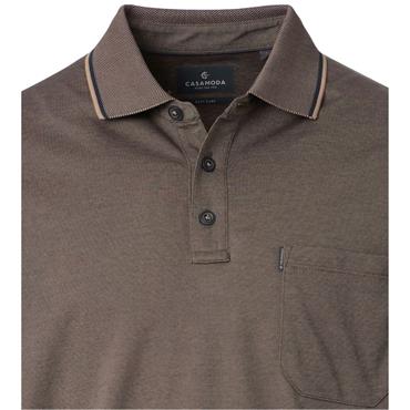 CASA MODA TIPPED POLO SHIRT - BEIGE