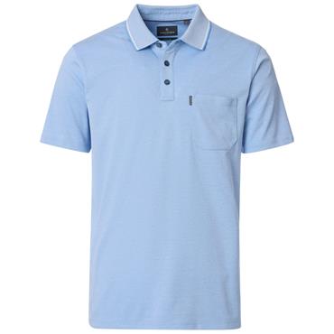CASA MODA TIPPED POLO SHIRT - BLUE