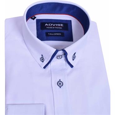 ADVISE DOUBLE COLLAR SHIRT - WHITE
