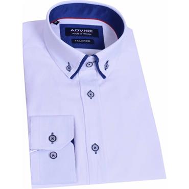 ADVISE DOUBLE COLLAR SHIRT - WHITE