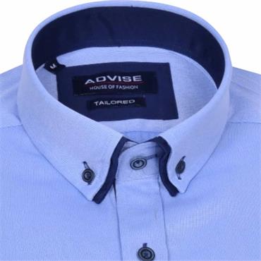 ADVISE TAILORED DOUBLE COLLAR SHIRT - BLUE