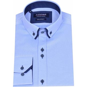ADVISE TAILORED DOUBLE COLLAR SHIRT - BLUE