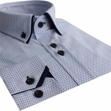 ADVISE TAILORED DOUBLE COLLAR SHIRT - WHITE