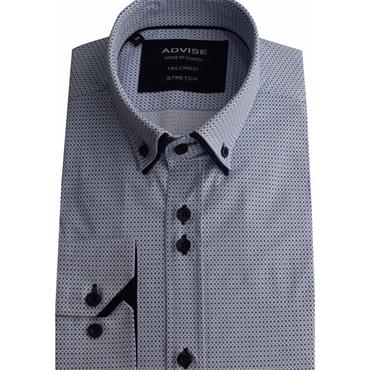 ADVISE TAILORED DOUBLE COLLAR SHIRT - WHITE