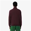 LACOSTE ZIPPED HIGH NECK COTTON SWEATER - BURGUNDY