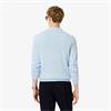 LACOSTE MONOCHROME CREW NECK SWEATER - BLUE
