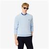 LACOSTE MONOCHROME CREW NECK SWEATER - BLUE