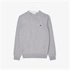 LACOSTE MONOCHROME CREW NECK SWEATER - GREY