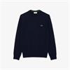 LACOSTE MONOCHROME CREW NECK SWEATER - NAVY