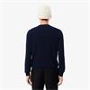 LACOSTE MONOCHROME CREW NECK SWEATER - NAVY