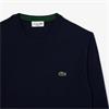LACOSTE MONOCHROME CREW NECK SWEATER - NAVY